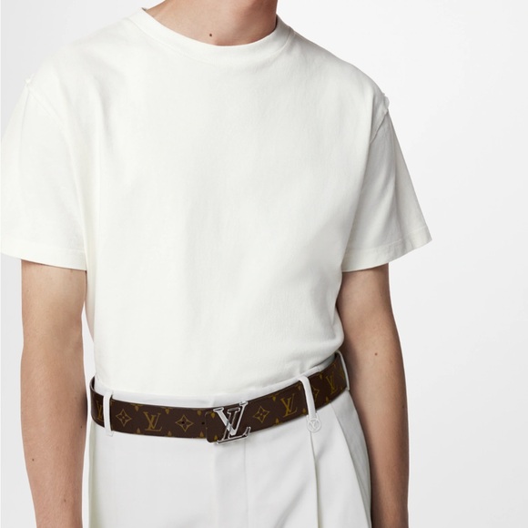 LOUIS VUITTON | LV Line 40 mm Reversible Blue Belt - Picture 7 of 9